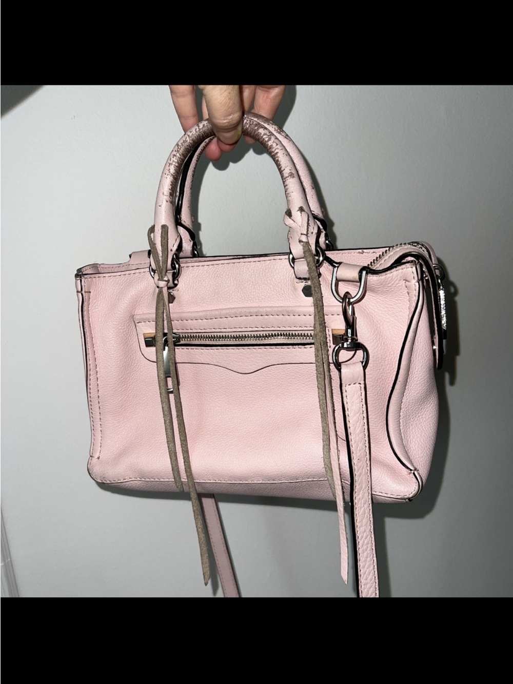 Rebecca Minkoff Blush Pink Leather Mini small Satchel bag handbag used!!!